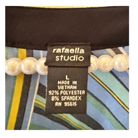 Raffaella Studios Fun Geometric Print Sleeveless Top  L EUC - Picture 5 of 5